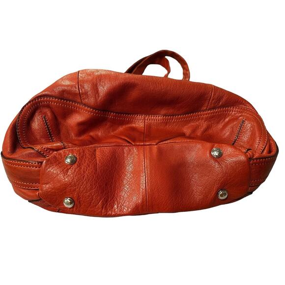 B. Makowsky Cognac Brown Leather Shoulder Bag Handbag Midsize Purse Authentic - Picture 9 of 9